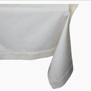 Tablecloth 100% Cotton Rectangular  Hemstitch Classic Neutral Beige 56"x 38.5"